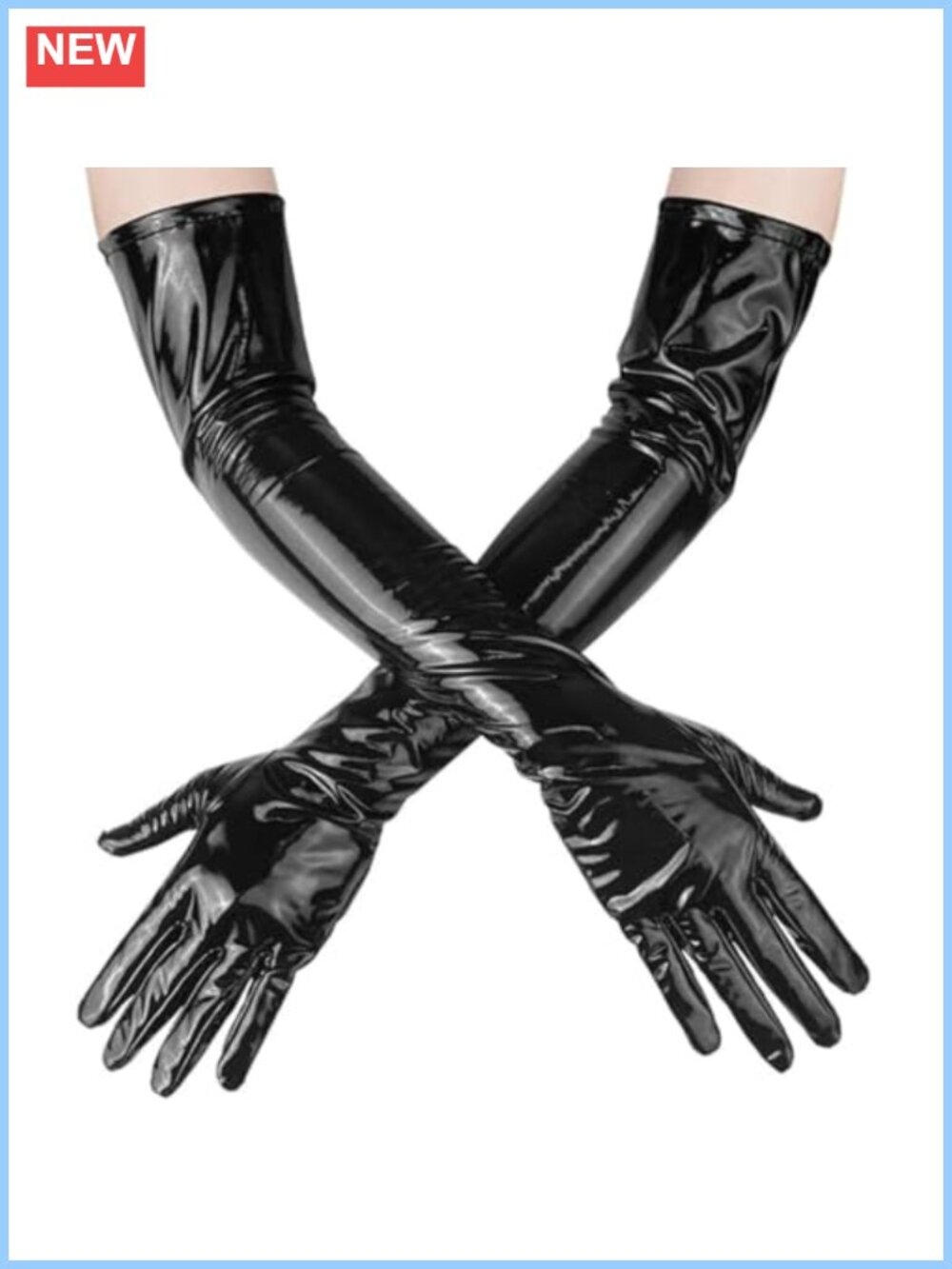 Long PU Leather Wet Look Gloves Above Elbow Party Cosplay